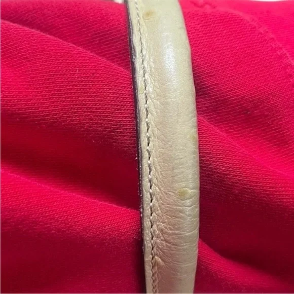 Dooney & Bourke Vintage Cream Ostrich Inspired Leather Shoulder Bag - Picture 8 of 11